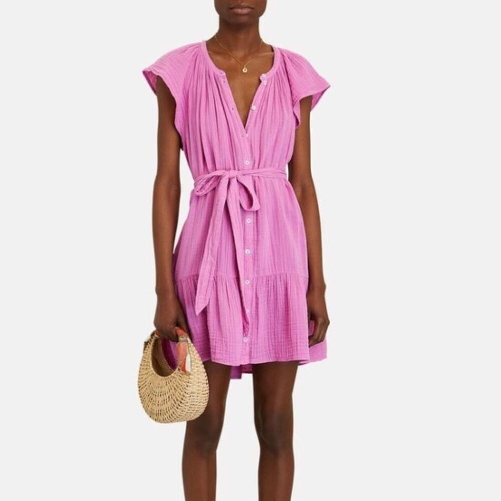 Xirena Jude Pink 100% Cotton Gauze Mini Dress - Made in USA - Size M